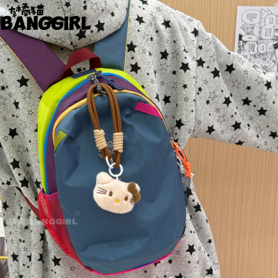 日系多巴胺撞色户外小号双肩包大学生通勤旅行包轻便出游小背包潮