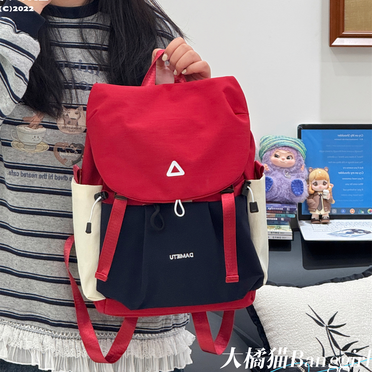 大橘猫户外登山防水大容量双肩包旅行休闲背包运动旅游轻便包男女