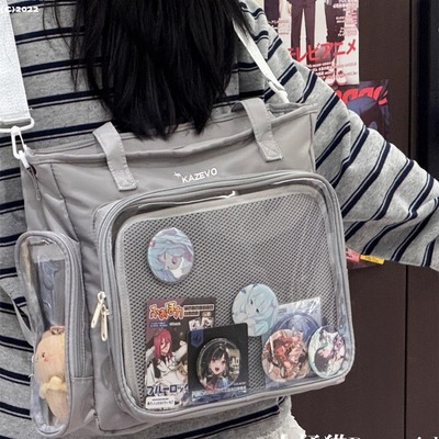 托特包娃包单肩包透明吧唧痛包女