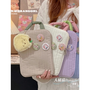 可爱撞色手提11寸iPadpro平板内胆包14寸笔记本电脑保护套收纳包