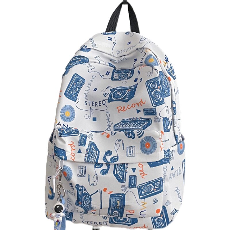 BIG ORANGE CAT JAPANESE RETRO GRAFFITI DESIGN PERSONALITY BACKPACK MEN KOREAN VERSION OF INS STREET PHOTOGRAPHY TRENDY SCHOOLBAG BACKPACK FEMALE