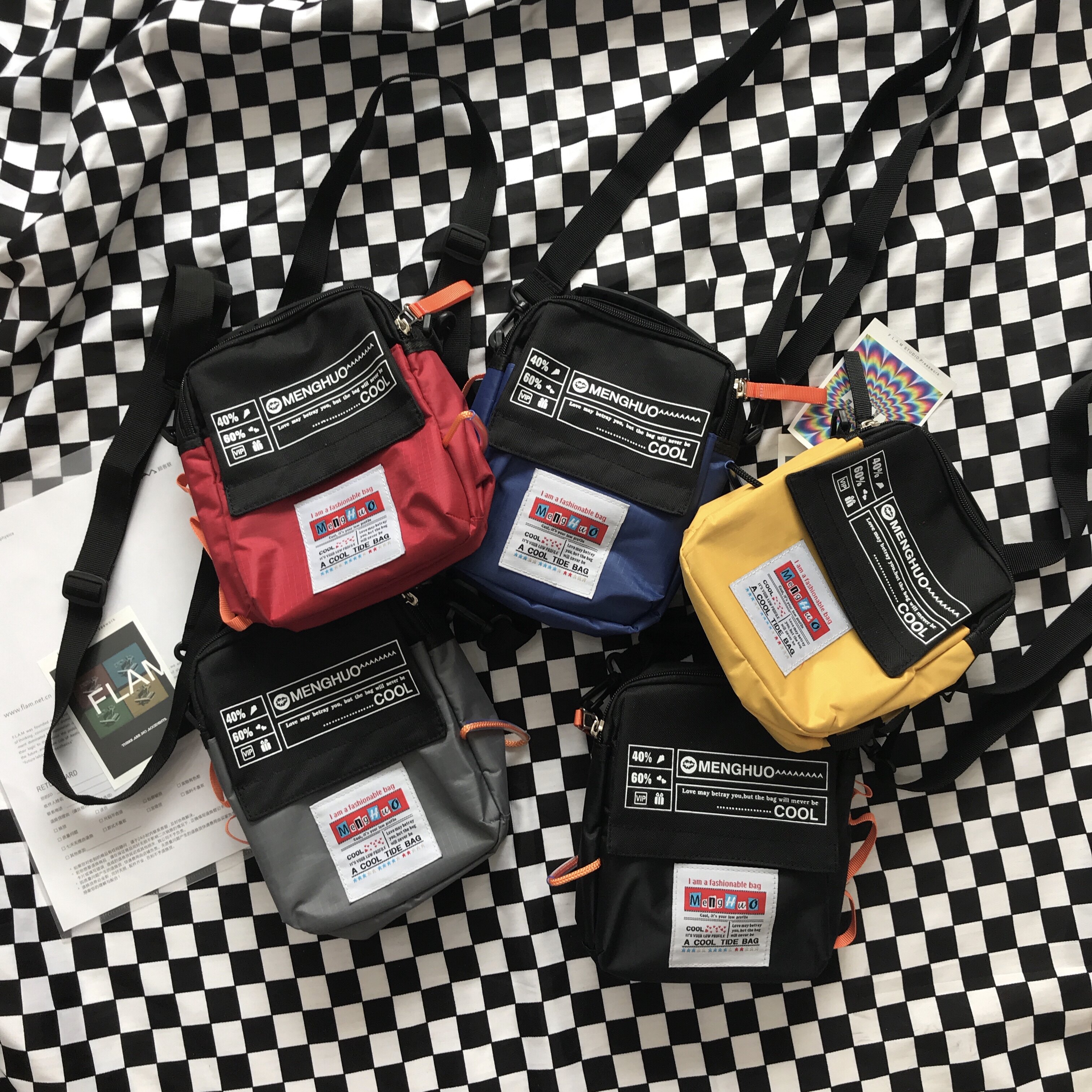 ins solar system Harajuku Retro Cool letter neutral Mobile phone bag Dead flies Disco dancing Hip hop Inclined shoulder bagin the Leather/Lady bags/Men's bag, Ms. bags  category - from Buy2taobao.com to provide professional Taobao agent buy service