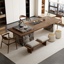 实木茶桌椅组合岛台客厅家用办公室大板泡茶台轻奢现代简约高级感