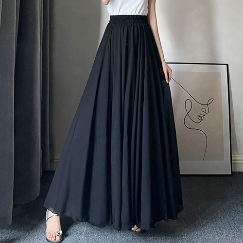 雪纺半身大摆裙中国风舞台