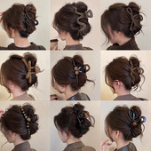 亚克力大号抓夹女2025新款 高级感鲨鱼夹后脑勺盘发发夹美拉德发抓