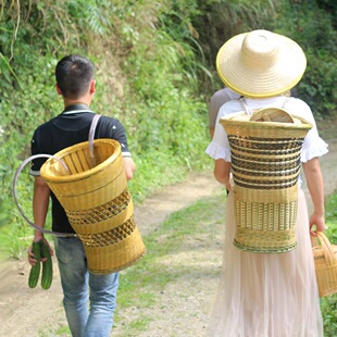 竹编背篓纯手工编织农用大号背篼买菜贵州背萝卜竹筐收纳筐水果筐