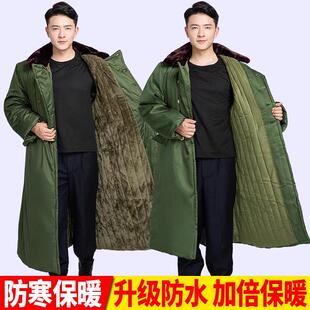 军大衣冬季加绒加厚劳保冷库防寒棉服男女款老式东北棉大衣绿棉袄