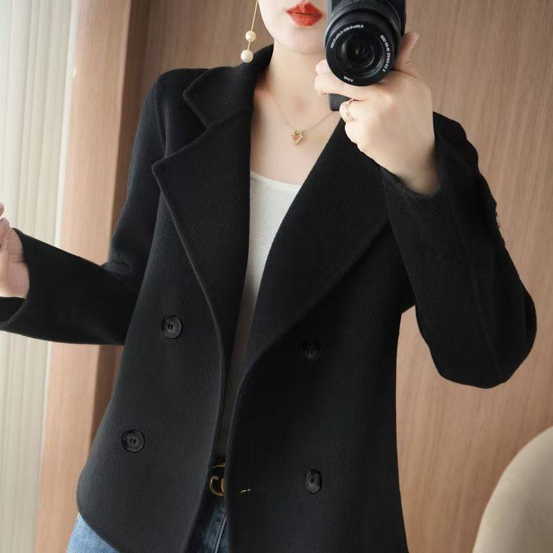 时尚小香风羊绒毛呢外套女春秋冬大码休闲洋气高级感欧货短款上衣