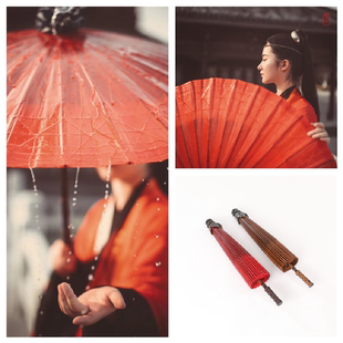 春早正棕油纸伞防雨黑色竹子工艺伞舞蹈伞婚庆伞古风伞油布伞收藏