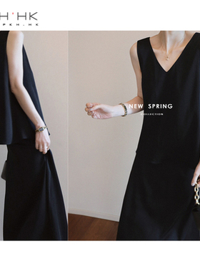 PKH.HK气质女装折扣店 自留CHAO爱不腻经典吊带背心半身裙 仿醋酸
