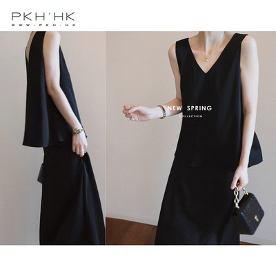 PKH.HK气质女装折扣店 自留CHAO爱不腻经典吊带背心半身裙 仿醋酸
