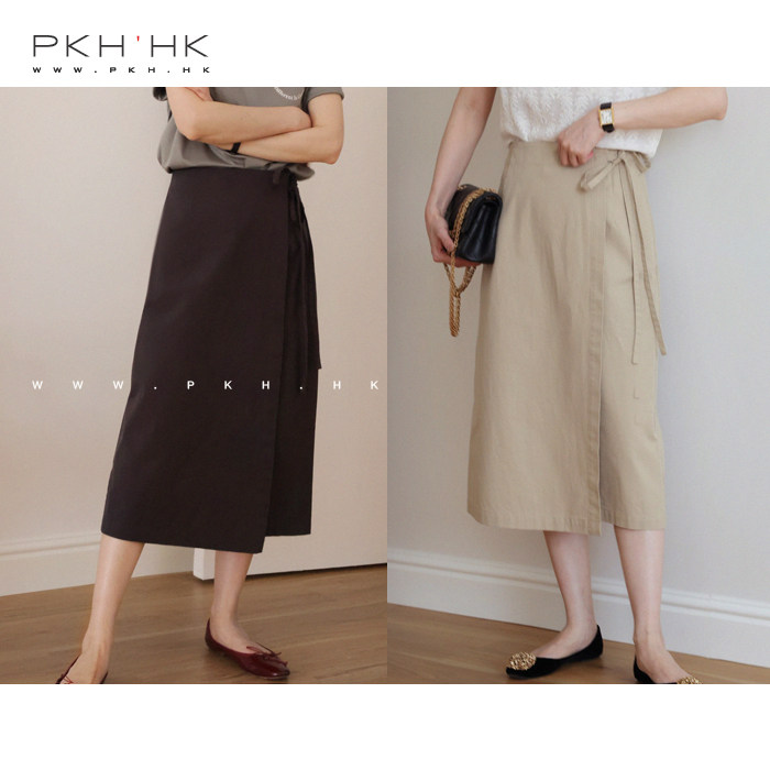 PKHHK半裙挺括系带叠搭设计感