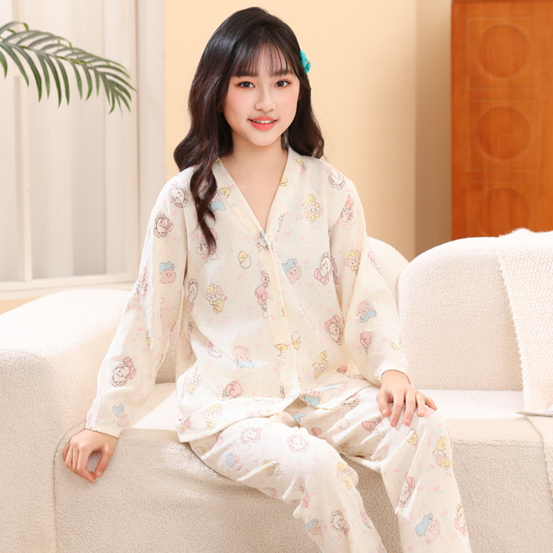 新款云朵棉睡衣女孩长袖长裤春夏季甜美可爱柔软可外穿家居服套装