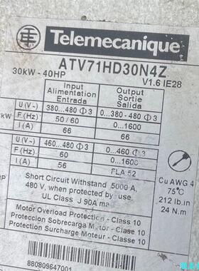 施耐德ATV71HD30N4Z 30KW -40P变频器拆机议价