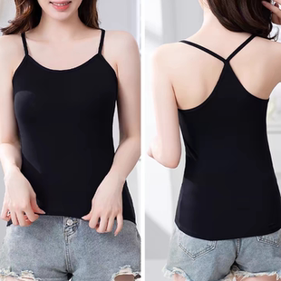 2024诗曼芬专柜正品女莫代尔吊带背心黑白条春夏秋冬内搭纯棉背心