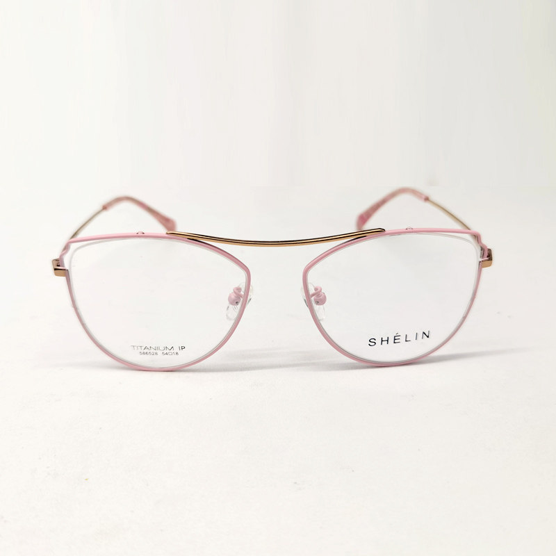 高档个性潮牌多边形设计超大框纯钛女士镜框可配近视度数眼镜架