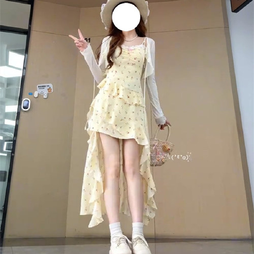 甜心baby纯欲多巴胺碎花裙两件套