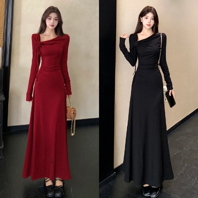 法式高级感红色礼服裙回门服穿搭