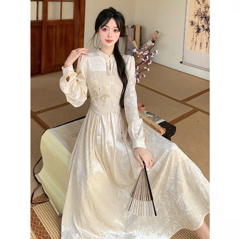 书香门第绝美新中式旗袍长裙穿搭