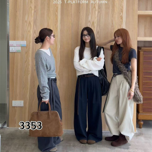 百搭女士阔腿裤 简洁宽松时尚 新品 PLATFORM3553秋款