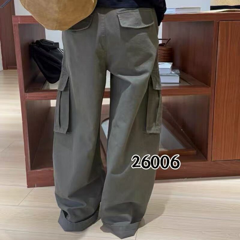 T-PLATFORM26006秋款新品简洁宽松时尚百搭多袋女士工装裤
