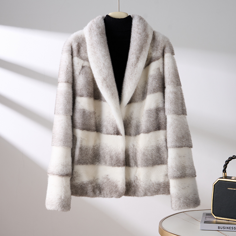 2025新款貂皮大衣女十字貂皮草