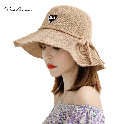 Bure Avenue渔夫帽夏季百搭透气防晒遮阳帽棉纱帽蝴蝶结渔夫帽子
