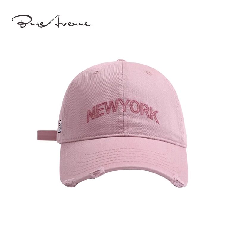 【正品现货】Bure Avenue字母NEWYORK鸭舌帽子街头破洞棒球帽男女