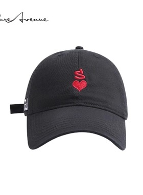 【正品现货】Bure Avenue软顶爱心刺绣棒球帽子百搭鸭舌帽男女潮