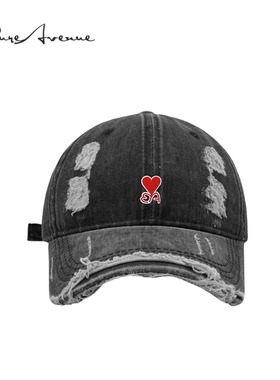 【正品现货】Bure Avenue做旧破洞鸭舌帽子水洗牛仔布棒球帽男女