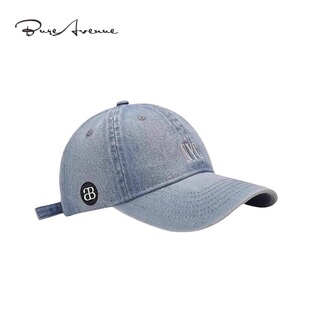 【正品现货】Bure Avenue水洗牛仔鸭舌帽子NYC字母刺绣棒球帽男女