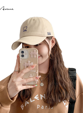 Bure Avenue鸭舌帽复古可爱小熊卡通刺绣鸭舌帽夏防晒遮阳棒球帽