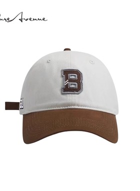 【正品现货】Bure Avenue拼接B字母软顶鸭舌帽子休闲棒球帽男女潮