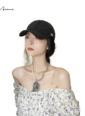 Bure Avenue鸭舌帽情侣夏季网红时尚黑色棒球帽逛街显脸小软顶帽