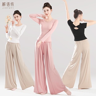 广场舞上衣女圆领蝴蝶现代舞套装舞蹈服短袖练功服成人跳舞服装夏