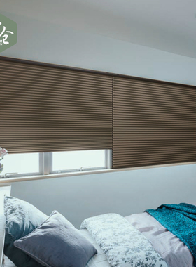 帘仓蜂巢帘风琴百折帘布质蜂窝遮光隔热保温百叶卷帘窗帘出口定制