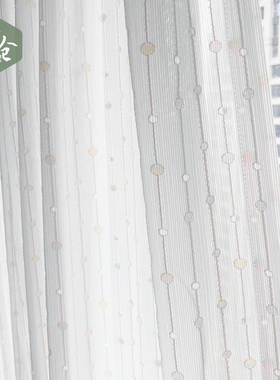 帘仓 日本进口彩虹泡泡纱帘 梦幻遮像儿童房环保可爱窗纱记忆定型