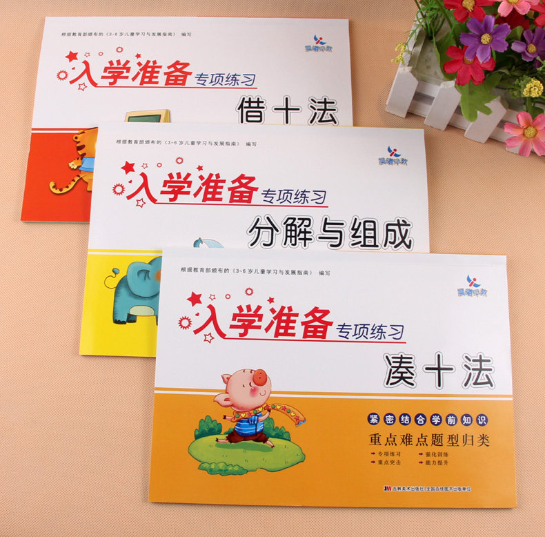 晨曦早教 全3册 凑十法借十法启蒙认知书/黑白卡/