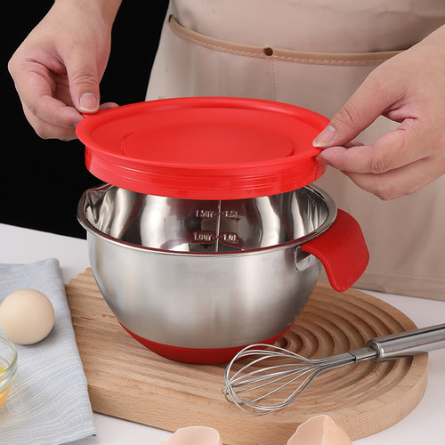 食品级不锈钢打蛋盆套装加厚家用 厨房和面洗菜沥水篮漏碗公子