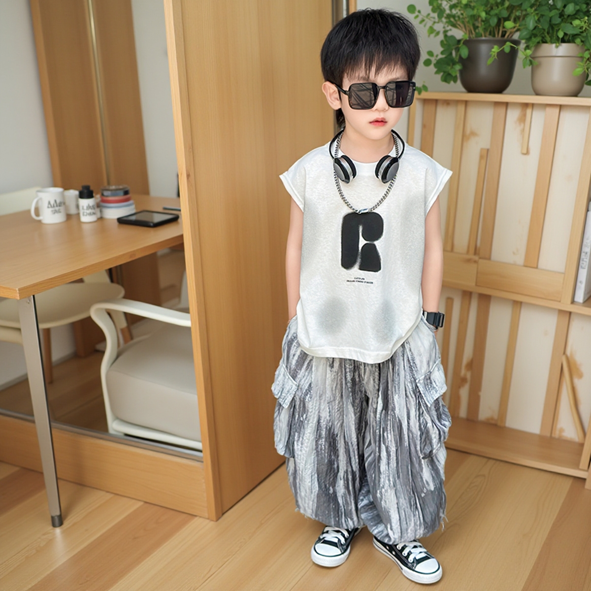 乐比妙妙屋男童夏装背心套装