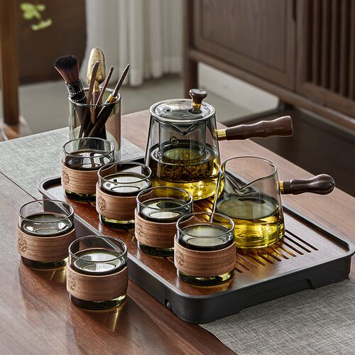 玻璃茶具套组家用2025新款泡茶壶茶水分离煮茶壶泡茶专用喝茶杯子
