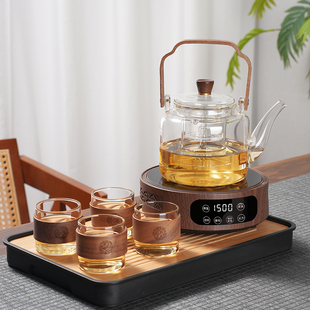 2026新款玻璃蒸煮茶壶围炉煮茶器电陶炉茶具套装可明火提梁烧水壶