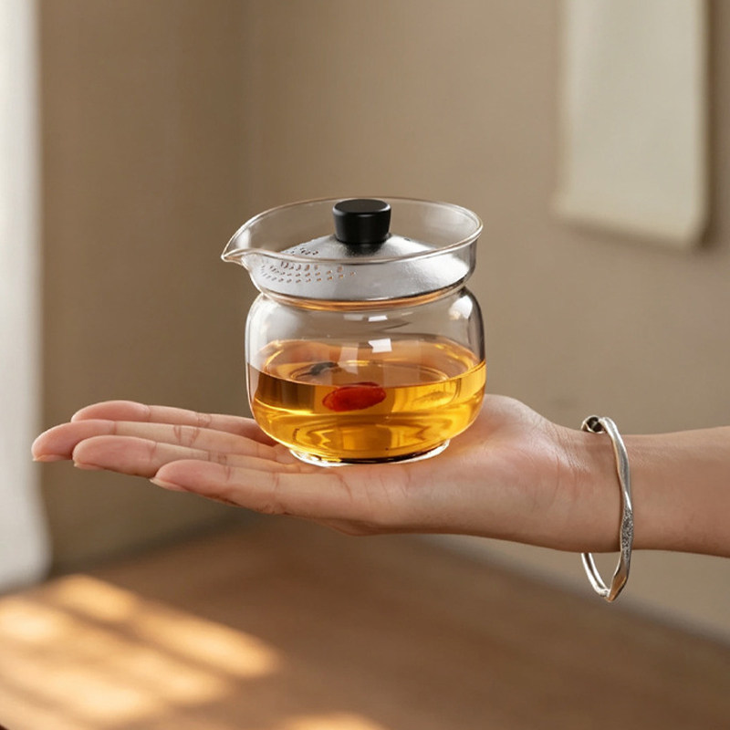 一人独饮小茶具2026新款纯钛玻璃茶壶套装便携式外出泡茶杯快客杯