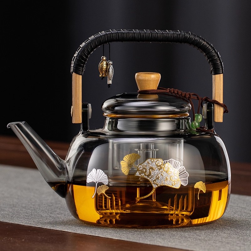 提梁壶煮茶壶加厚耐高温玻璃茶壶2025新款蒸煮一体电陶炉提梁壶