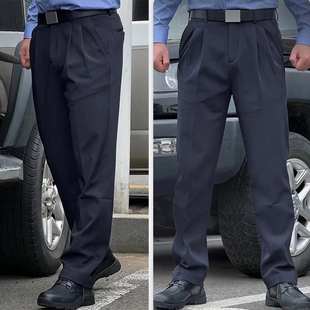 藏青色六代加绒加厚通勤裤男 勤务弹力直筒修身西裤 冬工作裤