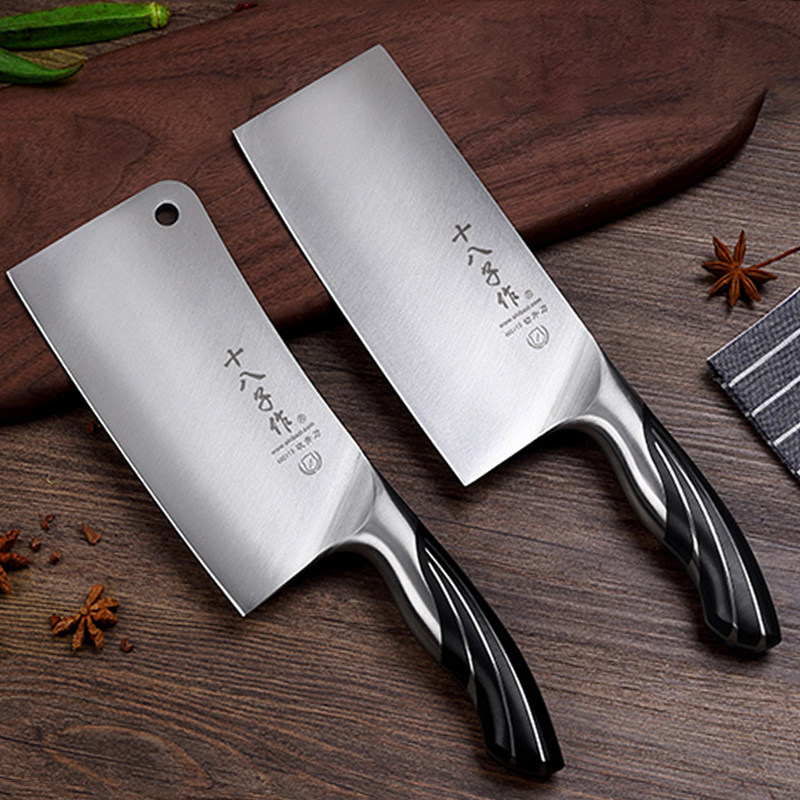 阳江十八子作菜刀家用不锈钢切片刀砍骨刀切菜切肉雀开屏双刀组合,厨房/烹饪用具,菜刀,淘宝优惠券,粉丝福利购,淘宝优惠卷