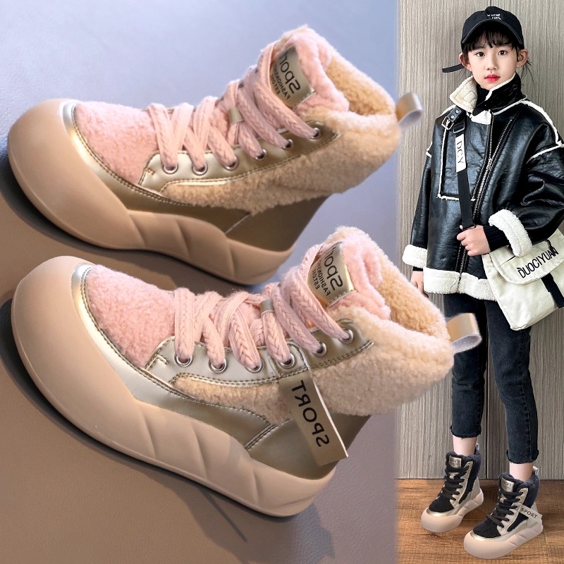 月销1万优质儿童小皮靴冬季棉靴