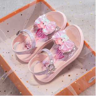 韩版 儿童公主鞋 时尚 水晶鞋 女童凉鞋 粉色女童鞋 小女孩夏季 2022新款