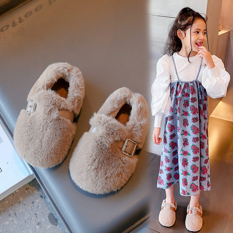 儿童毛毛鞋女童棉鞋冬季外穿韩版新款加绒保暖女孩软底宝宝二棉鞋,童鞋/婴儿鞋/亲子鞋,棉鞋,淘宝优惠券,粉丝福利购,淘宝优惠卷