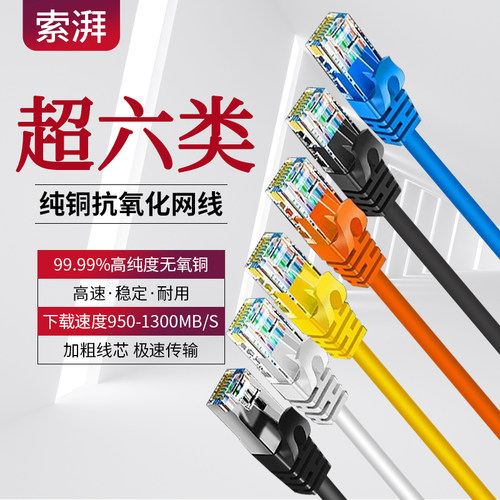 千兆网线家用超六类室外高速网络电脑宽带路由器连接线10m15m20米